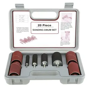 Drum Sander Kit 20pcs Spindle Sanding Drum Sander Tool Set with Case for Drill Press for Home Improvement Hobbies Carpentry