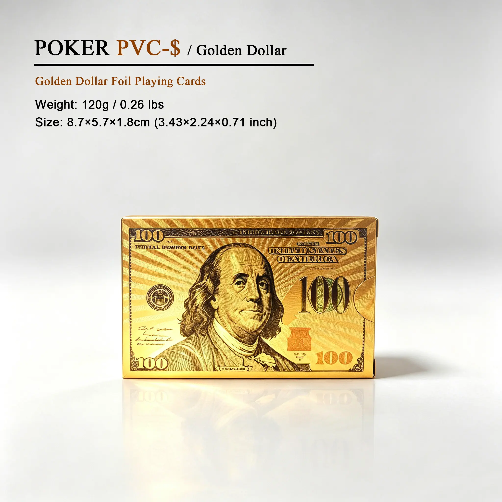 Luxury Gold Foil Playing Cards - 5-Deck Pack, Waterproof Playing Cards, Washable Reusable for Toys & Hobbies Board Games