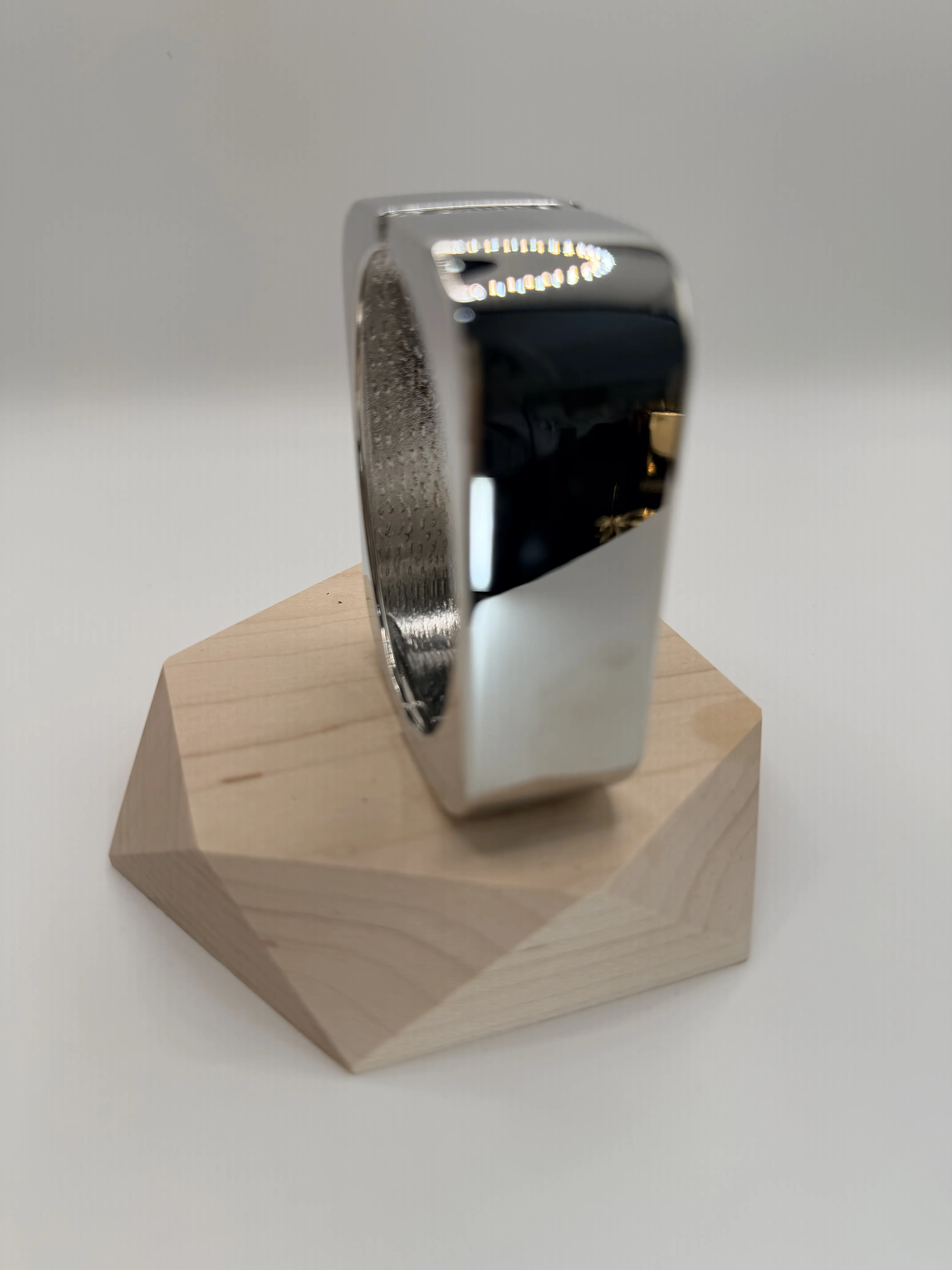 Metal Square Bangle Bracelet in Stainless Steel gold and silver tone
