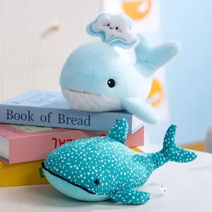 Lovely Lifelike Mini Sea Blue Whale Plush Toys Cotton Stuffed Whale Doll Lovely Office Desktop Companion Kids Game Props