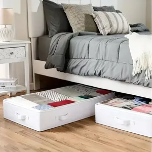 Foldable Fabric Bed Under Storage Bag, Space-Saving Bedding Organizer, Durable Convenient Closet Accessory, Textile Storage Solution