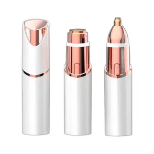 2-in-1 Lipstick Shape Shaving Knife, Electric Shaver, Facial Eyebrow Trimmer, Hair Removal Instrument, Two-in-one Electric Eyebrow Trimmer Artifact