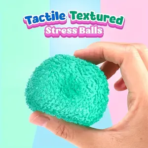 Tactile Textured Stress Balls, Cold Grass Squeeze Toy, Soft Pressure Relief Balls, Relieving Maltose Syrup Release Spheres, Slow Bounce, Assorted Colors (Blue, Green, Pink), Thermoplastic Polyurethane Material