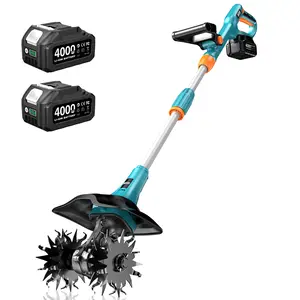 SEESII 20V Electric Tiller for Gardening 360 RPM Rototiller Cordless Cultivator 8000mAh Battery 4 Blades Handheld Tiller for Raised Beds Outdoorfun#SummerVibes