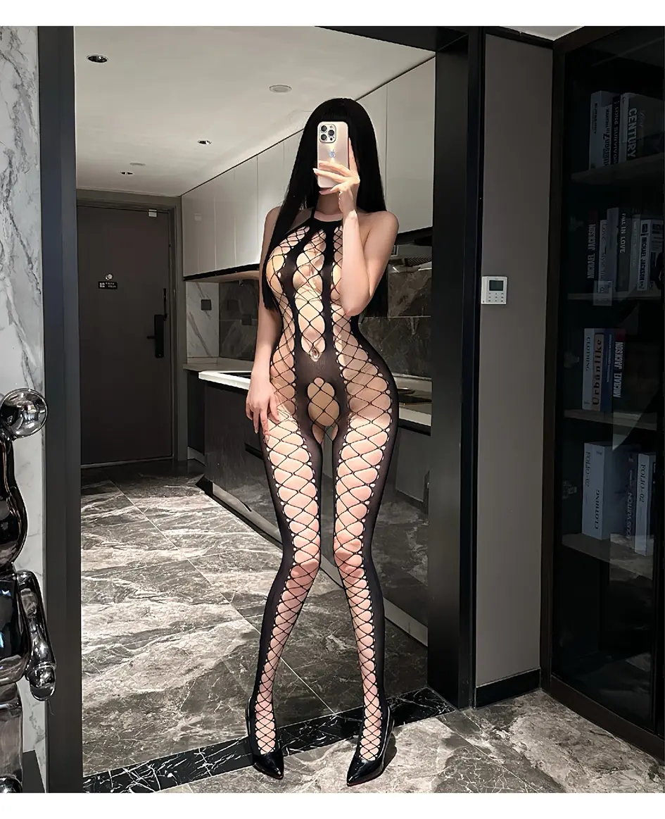 Sheer Mesh Sleeveless Bodystocking - Elegant Stretchy Slim 1-Piece Sexy Teddy Lingerie Jumpsuit for Daily Outfits