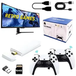 Vintage Game Stick Console with over 2000 Games, 19 Emulators, 2 Wireless Controllers, 4K Output, 64GB SD Card, Portable Gaming System