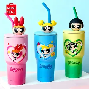 [NEW SPECIAL] The Powerpuff Girls Stainless Steel Tumbler Strawcup Large Capacity 900mL (30.44oz) Insulated Durable Portable for Car School Leak-Proof, Stylish Ideal Gift for Kids & Adults Valentine Gift for Girlfriends
