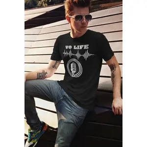 VO Life Unisex Jersey Short Sleeve Tee Voice Actor Gift Casual Classic Soft Cotton Knit Top Menswear