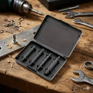 Professional Screw Extractor Kit 4 or 5 Pieces Optional, Screw Extractor Bits, Stripped Broken Bolt Remover Set, Metal Drilling Broken Screw Puller, Thread Repair & Emergency Removal Tools for Home Mechanic Repair