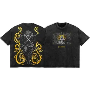 Vintage Washed Vinland Saga Thorfinn T-Shirt, Norse Viking Warrior Anime Graphic Oversized Streetwear For Fans (2)