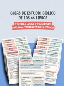 Guías de Estudio Bíblico de los 66 Libros: Resúmenes Claros y Organizados para una Comprensión Más Profunda (Bible Study Guides) (Spanish Edition)