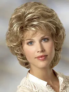 Women's Fashion Natural Puffy Short Curly Hair Synthetic Fiber Wig, Side Bangs, Perfect for Daily Wear, Birthdays, Festivals, Parties, Halloween, Synthetic Curly Wigs