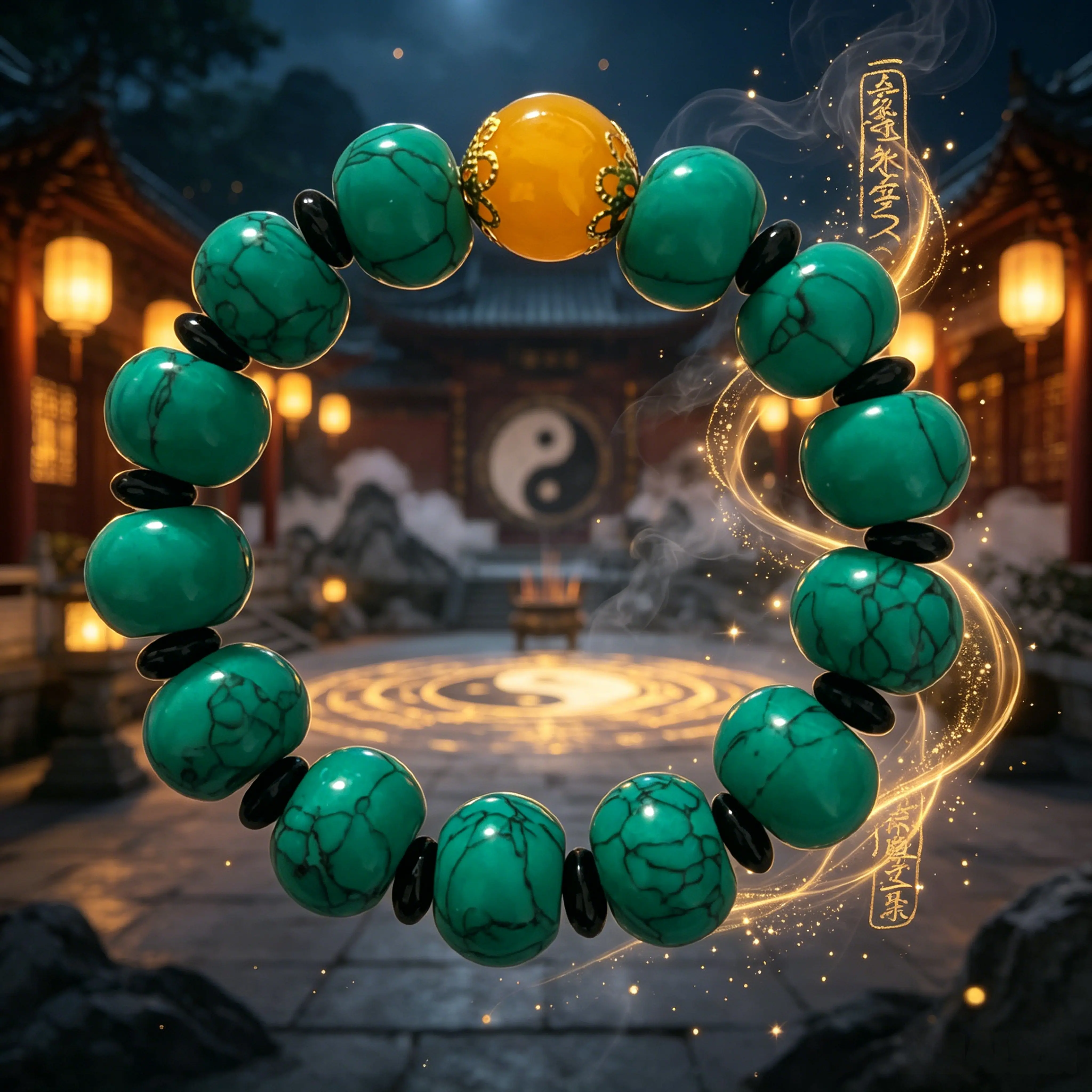 Balance Body & Mind, Boost Year-Round Health Luck – Turquoise & Yellow Agate Dual-Stone Bracelet