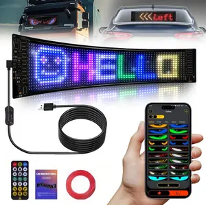 DAYBETTER Flexible LED Matrix Panel,Bluetooth APP Control Programmable Scrolling LED Sign,RGB Custom Text Animation Display,High Brightness Flexible LED Screen for Car Window Shop Bar Party Festival Home Decor,USB 5V Powered(Charger Not Included)
