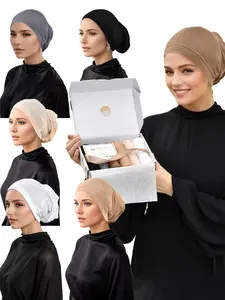 Women's Plain Color Tube Hat Gift Box Set, Soft Comfortable Long Scarf, Fashion Versatile Hijab Shawl, Daily Wear, Holiday Gift