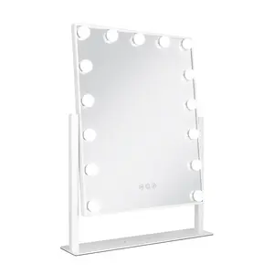 Zadro 15 LED Bulb Hollywood Vanity Makeup Mirror 18"x21" with 1X Magnification, 120° Beam, Dimmable Brightness & 3 Light Settings