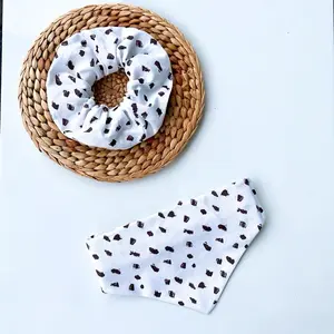 Dog Bandana with Scrunchie Back and Matching Hair Scrunchie