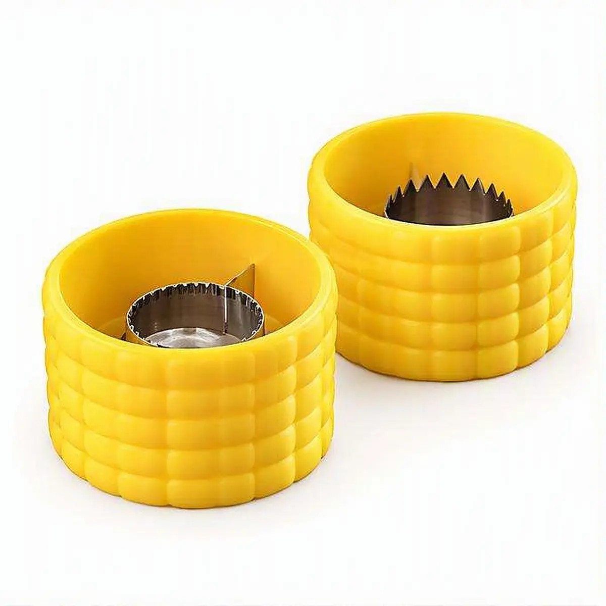 Corn Stripper 2 Pack, Corn Cob Kernel Remover Ring with Stainless Steel Blades for Fresh Corn