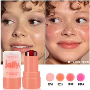 Waterproof Jelly Blush Stick, Long Lasting Cheek Tint Blush for Lips & Cheeks, Lightweight Concealer, Perfect for Travel and Date Essentials, Makeup