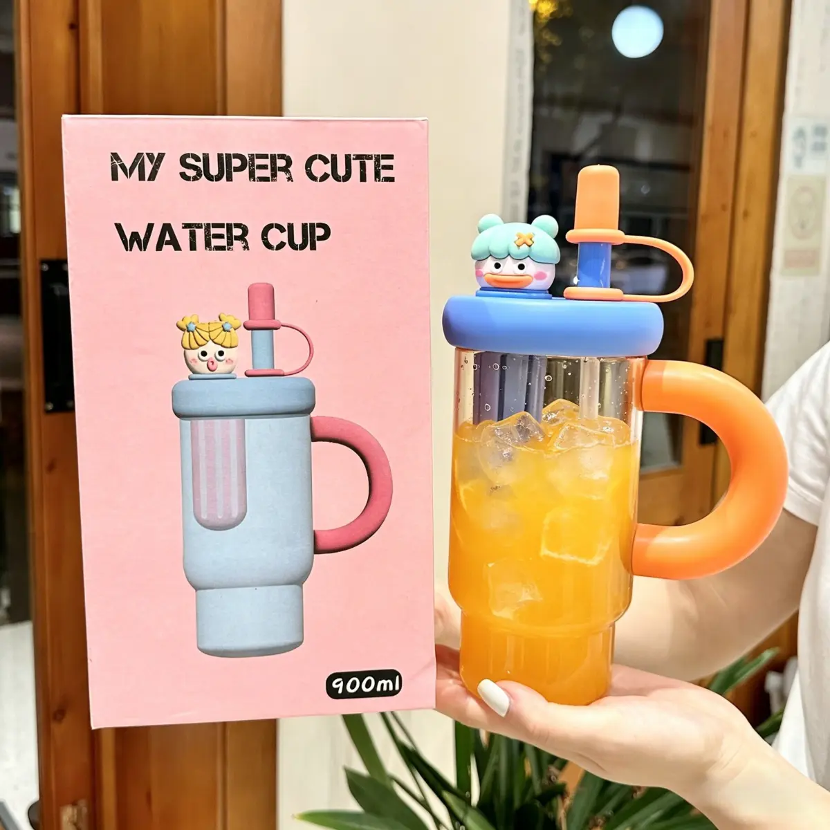 30oz Straw Cup with Tea Strainer & Handle | Cute PC Water Bottle for Women | Large Tumbler with Lid – Great Gift for Birthday, Mother’s Day & Daily Hydration