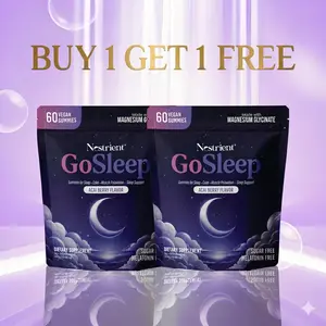 Nestrient GoSleep Melatonin-Free Nighttime Gummies for Better Sleep – Dual Formula A+B with Magnesium Glycinate