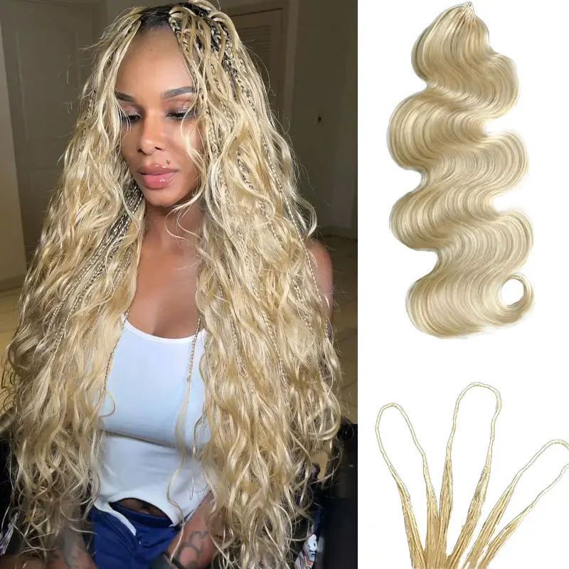 ISEE HAIR 613 Blonde Crochet Human Hair Extensions Body Wave – Pre-Looped Boho Braids Hair, Knotless Crochet Braids, Goddess Protective Style, Natural Volume Hair Summer Styles #SummerWins #DealsforYouDays