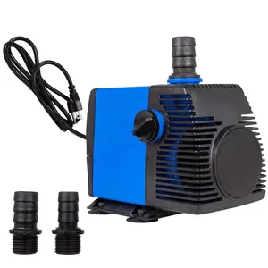 800 GPH Adjustable Submersible Fountain Pond Water Pump 15’ with 1/4”, 3/4”, and 3/5” Adapters,SJTW 120V 55w, Quiet and Compact Design