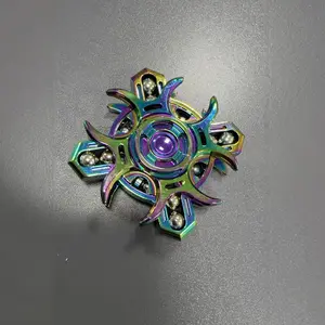 New Black Tech Chain Mail Fidget Spinner EDC Toy Stress Anxiety Relief for Kids Adults Trendy Hand Spinner Fingertip Spinner