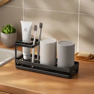 Electric Toothpaste Holder for Bathroom, Toothbrush Holders, Versatile Countertop and Shower Mount, Premium Water-Resistant Bathroom Accessory