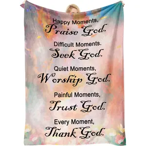 Christian Gifts for Women, Faith Inspirational Religious Spiritual Throw Blanket, Soft Cozy for Bedroom, Sofa, Office, Home Decor, All Season Daily Use, Blankets