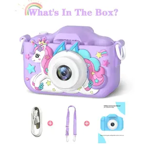 【Black Friday】Kids Camera with Selfie Mode – HD Video Camcorder with Cute Silicone Case, Rechargeable, Perfect Gift for Girls & Boys Ages 3-12