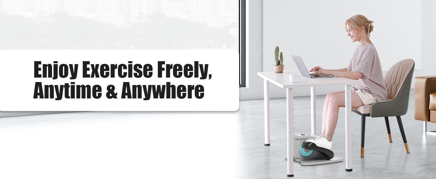 ANCHEER Under Desk Elliptical Machine with Remote & Display | Ultra-Quiet Seated Pedal Exerciser | Compact & Heavy-Duty Leg Trainer for Seniors, Adults & Home Office