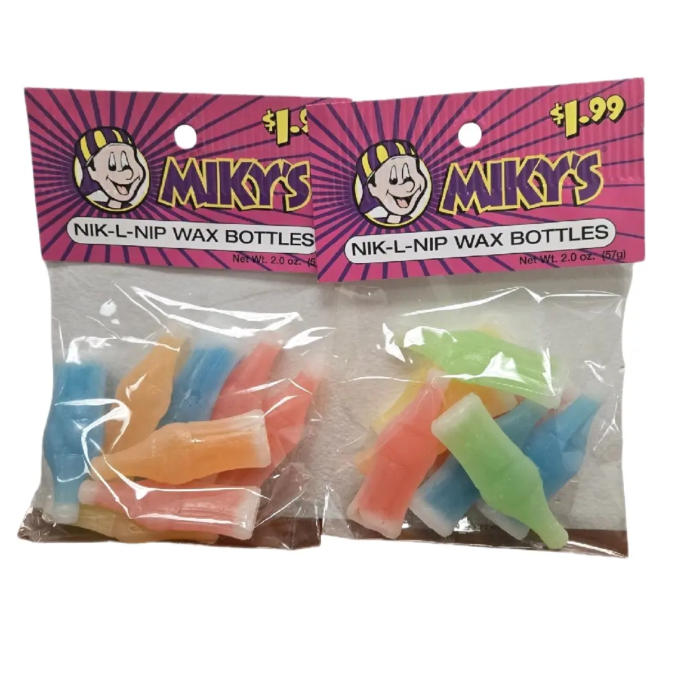 Miky's Wax Bottle Candies - 2.0 oz Bags of Colorful Wax Bottle Snack for Sweet Treats