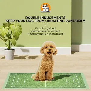 NICEPLUS PET Pee Pads for Dogs, Plant-Based, Leak-Proof, Absorbent, Puppy Training Pads, Target-like Induction,Soccer Court Design