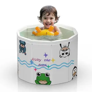 New Design Portable Bath Tub for Toddlers - Foldable Deep Soak Bathtub for Kids, One-Second Setup, Easy Storage, Lightweight, Travel Essentials for 12-60 Months