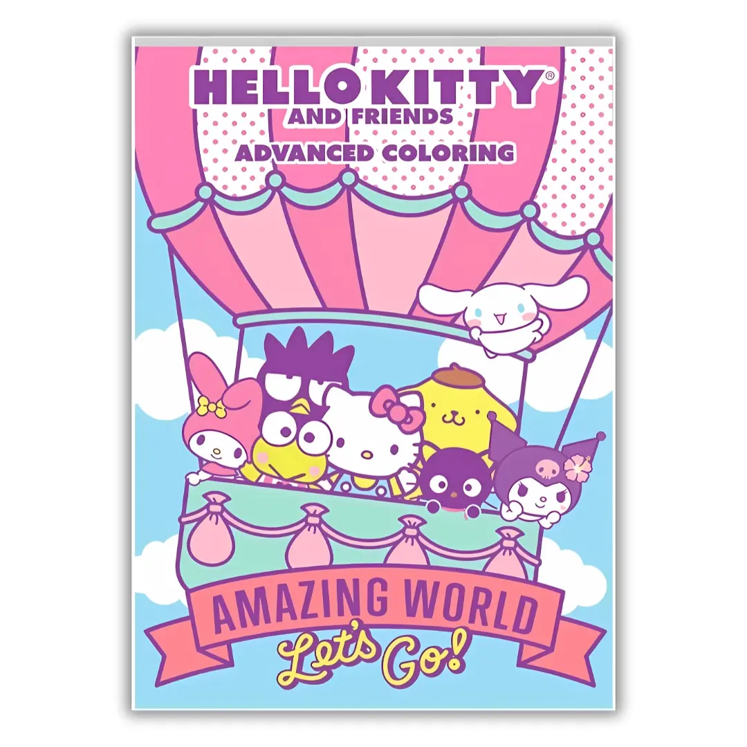 High-Quality Hello Cat and Friends Advanced Coloring Book - Tear-and-Share Pages, Back to School/Birthday Gift for Girls, Kindergarten Kids (Amazing World Let's Go)