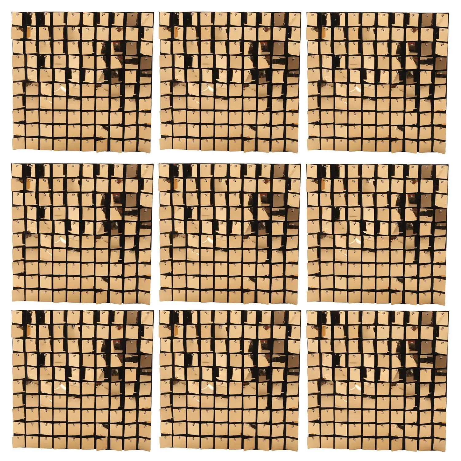Bulk Buy 24-Pc Plastic Decorative Wall Panels, Clustered Gold Sequin Dazzle Shimmer Panels for Baby & Maternity Room Decoration