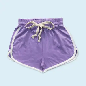Lavender color kids girls summer cotton shorts