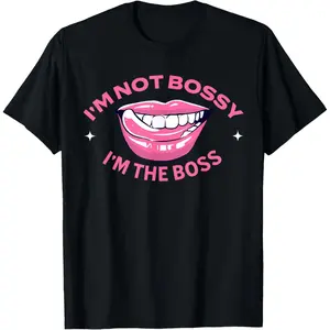 Casual Round Neck Shortsleeve Fashion Cotton Graphic Tees Streetwear I'm Not Bossy, I'm The Boss Sassy Y2K Adult Sayings T-Shirt