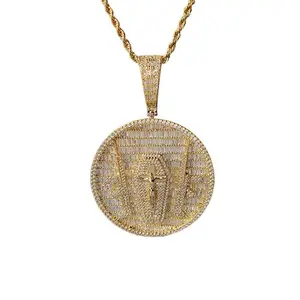 Fashion Hip Hop Jewelry  3A+ CZ Cross With Gun Big Pendant For Men gldmen'schain dorado jewelry Daily Pavé Pavé Metal Coating