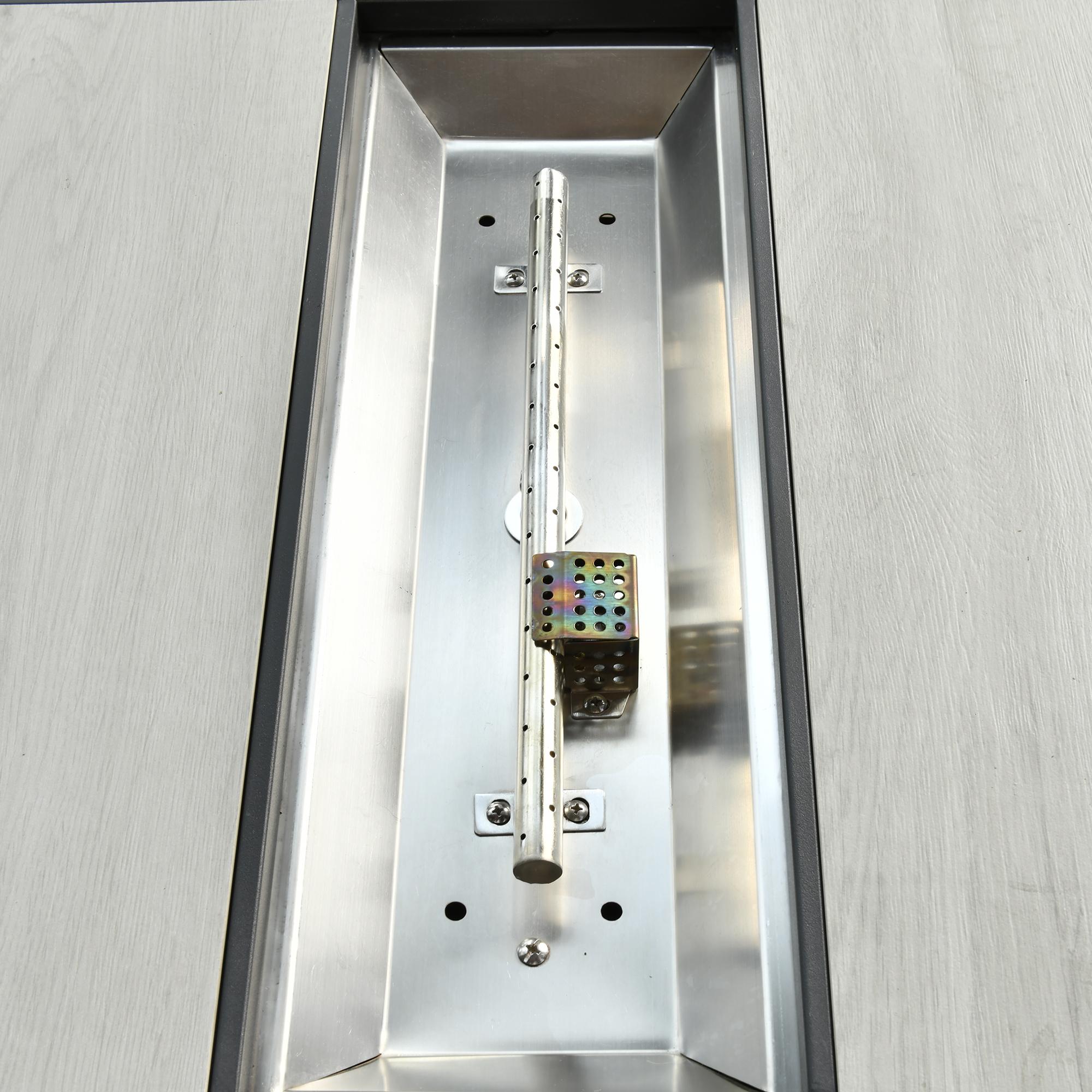 【Summer Clearance】OVIOS 42" Patio Fire Pit Table, 50,000 BTU Outdoor Wicker Rattan Fire Table, Propane Fire pits with Ceramic Tabletop, Waterproof Cover, Lid and Lava Rock, 2 in 1 Rectangular/Square Fire pit