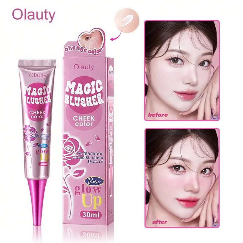 Olauty Temperature-Activated Liquid Blush - 1 or 2 Pack Magic Color-Changing Cream Blush, Skincare-Infused Formula with Hydrating & Nourishing Benefits, Provides a Natural Flush