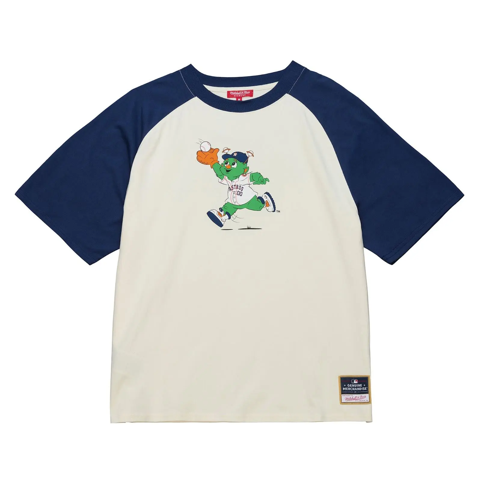 Women's Houston Astros Cream Boyfriend Raglan T-Shirt MLB Throwback Tee Graphic Vintage Fan Gear Mitchell & Ness