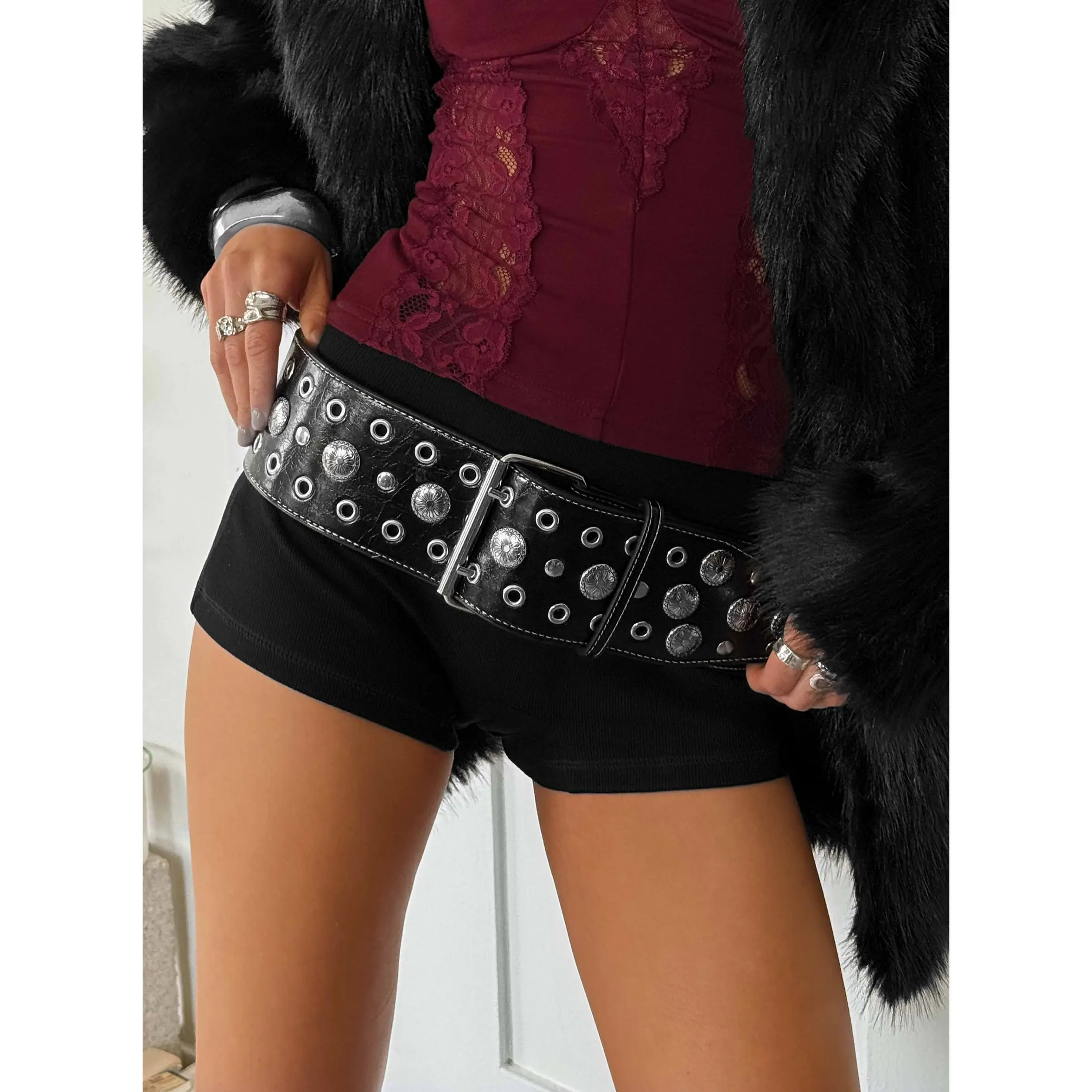 Rhomana Studded Belt Black