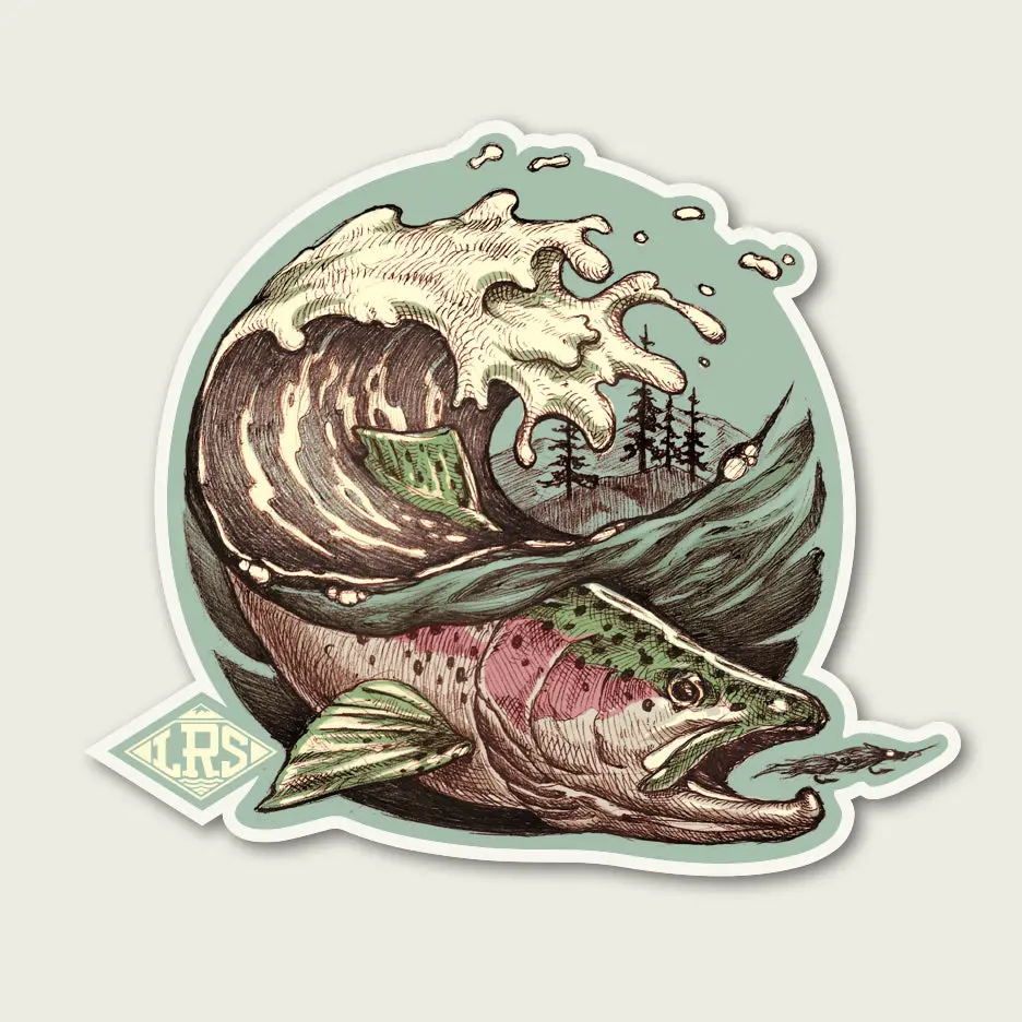 Rainbow Trout Wave Decal Rainbow Trout Wave Decal