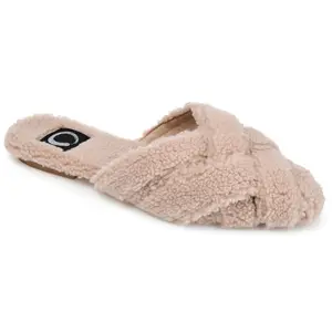 Journee Collection Women's Faux Fur Sereena Slipper Pink 9