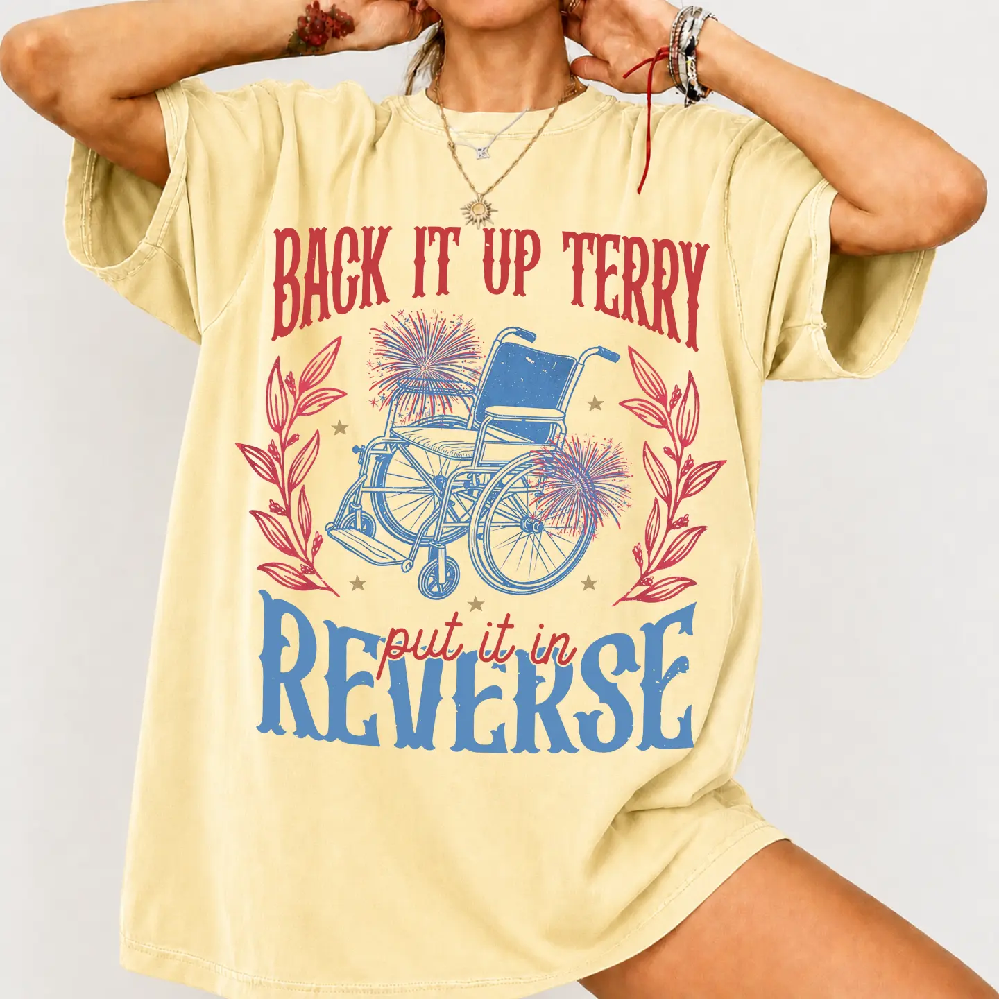 Comfort Colors Back it up Terry 4th of July 1Sides T-Shirt Unisex, Vintage Terry Put It In Reverse Unisex Shirt