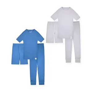100% Organic Cotton Rib Knit Snug-Fit 6-Piece Pajama Sets for Boys & Girls.