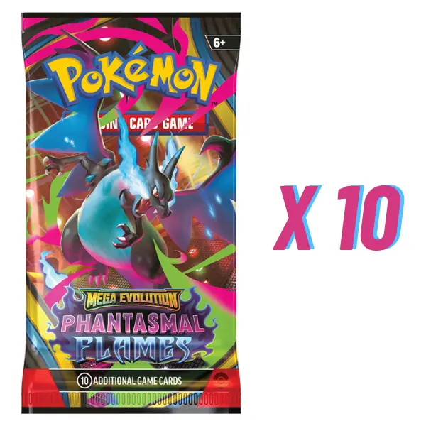 10 x POKEMON PHANTASMAL FLAMES BOOSTER PACKS