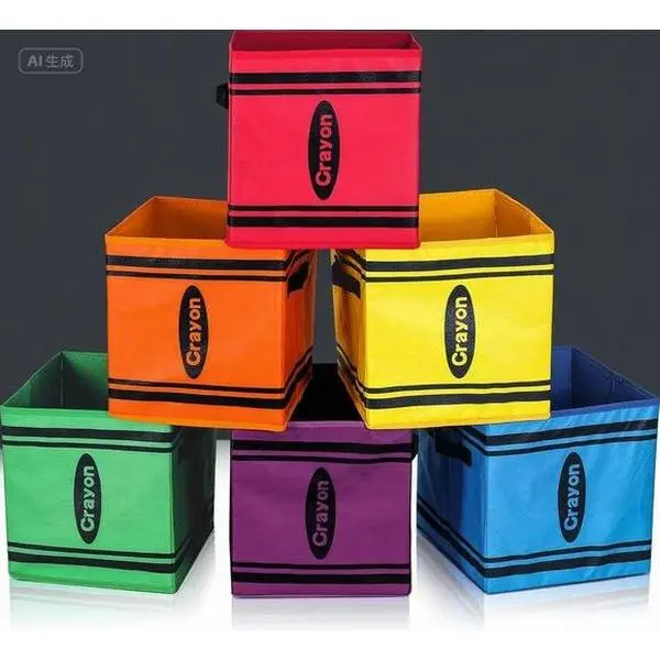 Rainbow Fabric Storage Bins with Handles, 11 Inch Classroom Organizer, Colorful Crayon Cubby Basket, Reusable Book Storage for Home Office, Back to School Supplies Decor Lightweight Set Boxes Collapsible Decorative Ornaments
